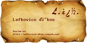 Lefkovics Ákos névjegykártya